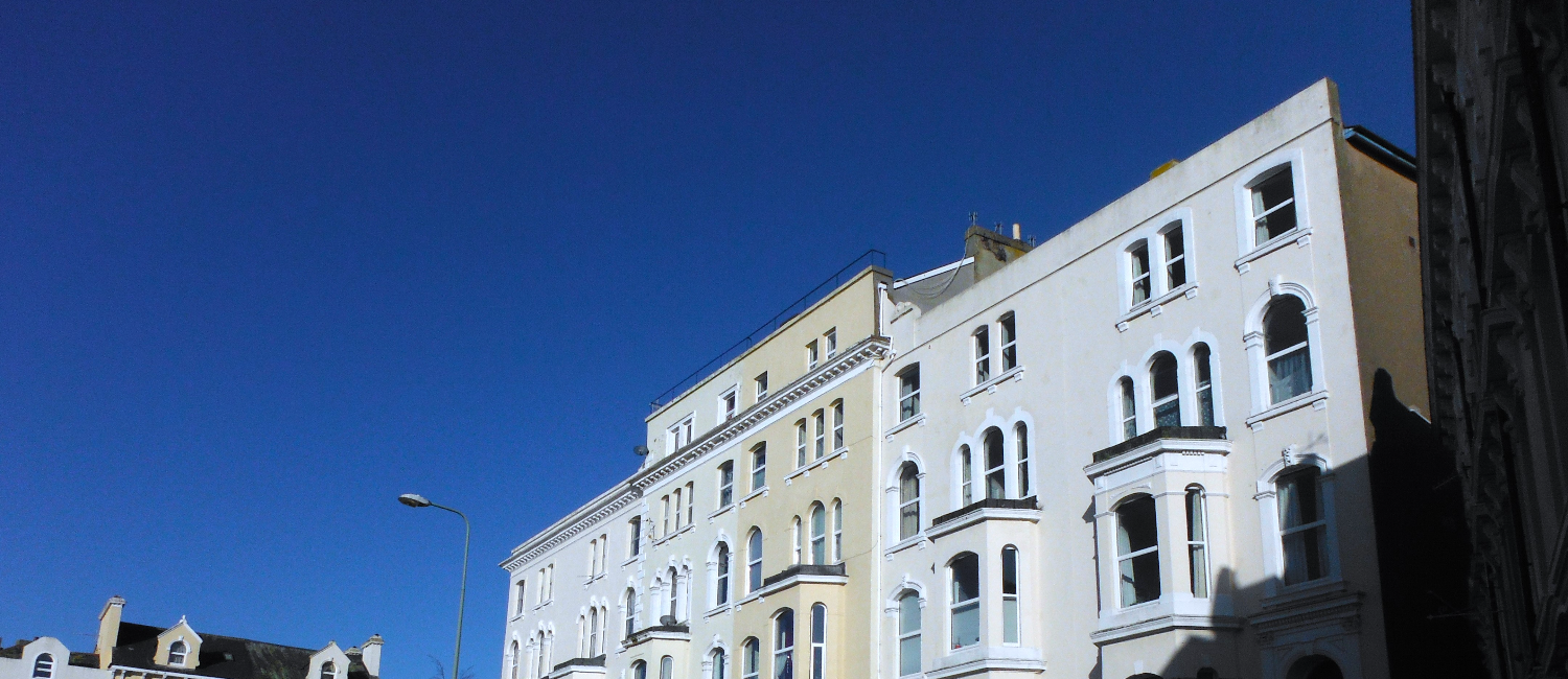 Exterior view of apartment building in Teignmouth